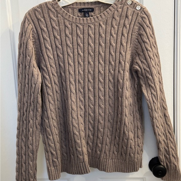 Lands' End Sweaters - Lands' End Women's Cable Knit Sweater - Brown